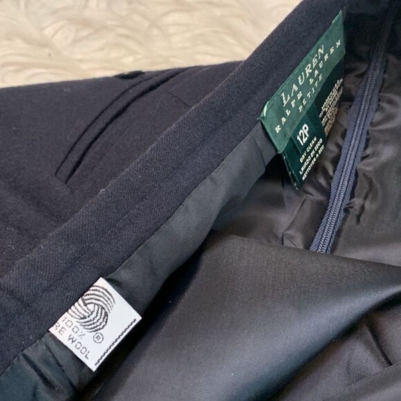 LAUREN RALPH LAUREN Wool pencil skirt zip closure back pocket lined size 12P - Picture 6 of 8